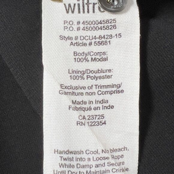 Aritzia Wilfred Sonore Babydoll Dress Sz L Black Pintuck Pleat Short  Sleeve - Picture 12 of 15